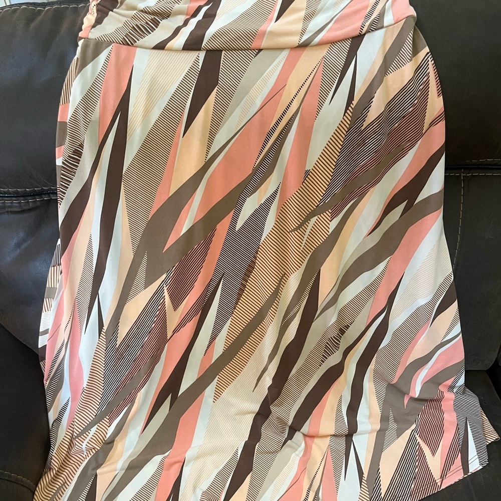 Kasper Pink Tan Asymmetrical Pencil Skirt